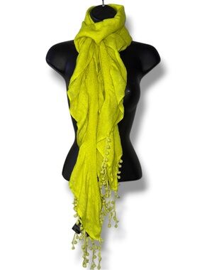 Bebe neon yellow ruffled scarf